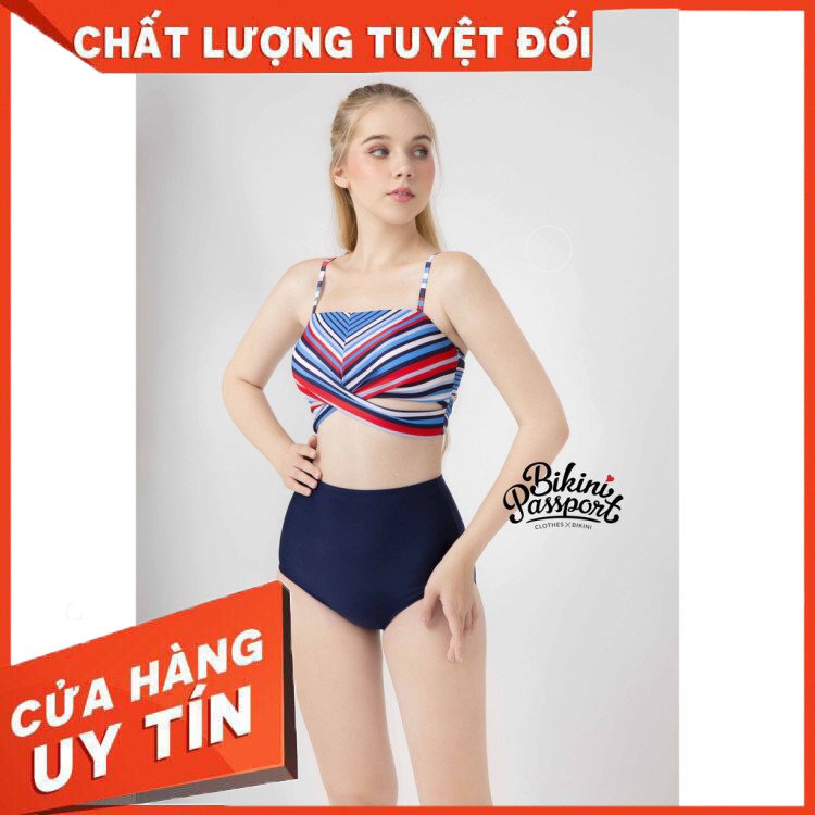 HÀNG CAO CẤP -  BIKINIPASSPORT - Áo bơi lẻ croptop hai dây  -  Kẻ sọc  BS371_STR  - Hàng Cao Cấp