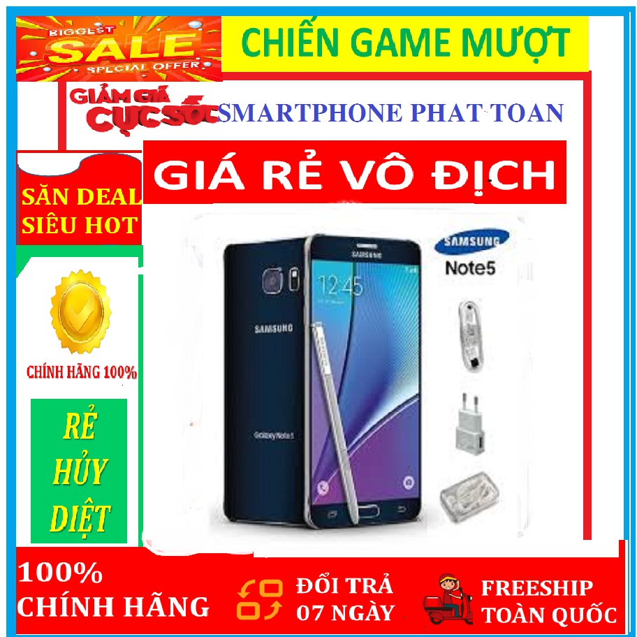 điện thoại Samsung Note5 __SAMSUNG GALAXY NOTE 5 Chính Hãng Ram 4GB bộ nhớ 32GB mới, Pút S-pen nhạy, Pin trâu