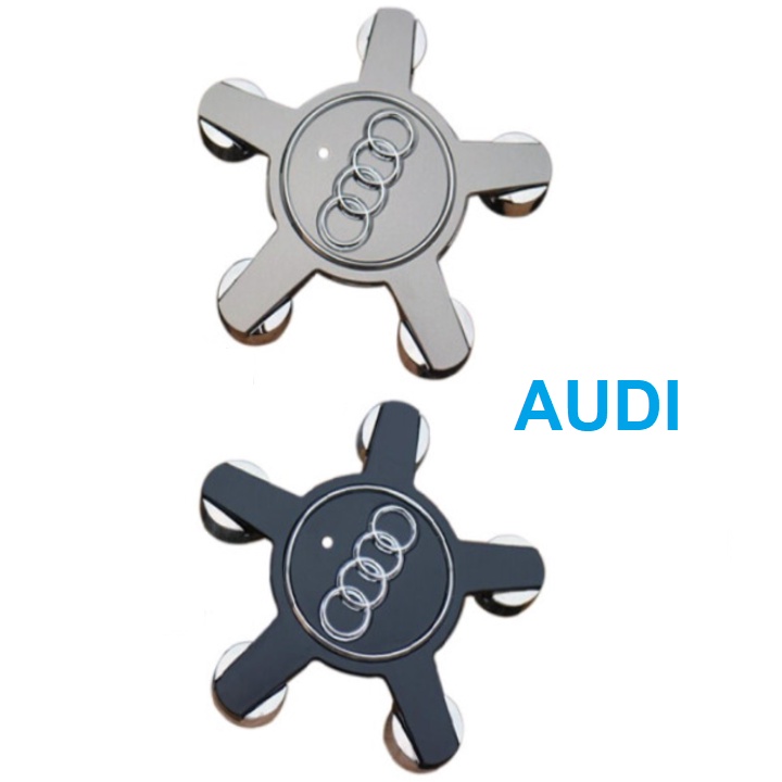 Logo chụp mâm, ốp lazang bánh xe ô tô Audi, lắp cho xe A6 A6L A4 A4L A5 A7 S5 Q3 Q5 RS