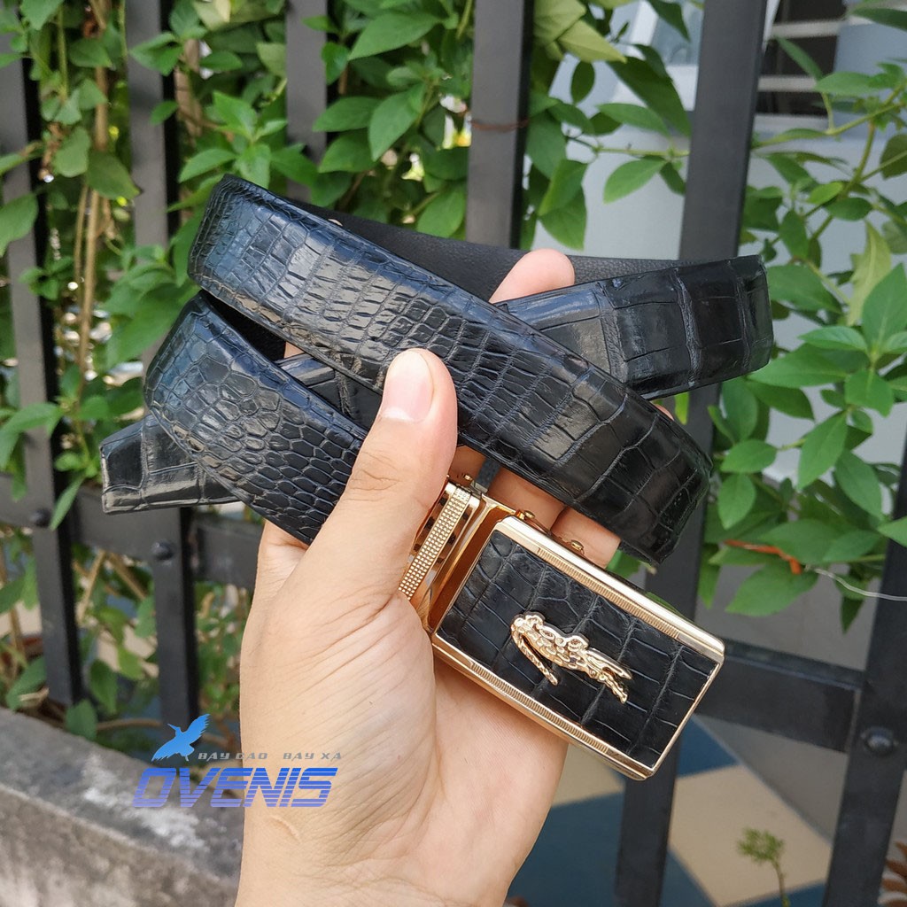 Thắt Lưng Cao Cấp Cho Nam. Da Bụng Cá Sấu Liền Nguyên Tấm Rất Mềm Và Bền!