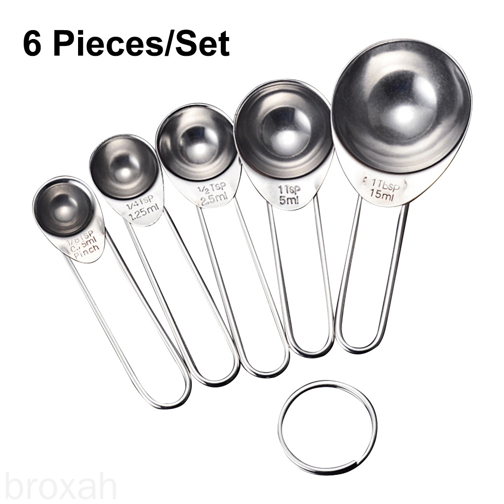 Set 5 muỗng đo lường bằng thép không gỉ có thể xếp chồng lên nhau