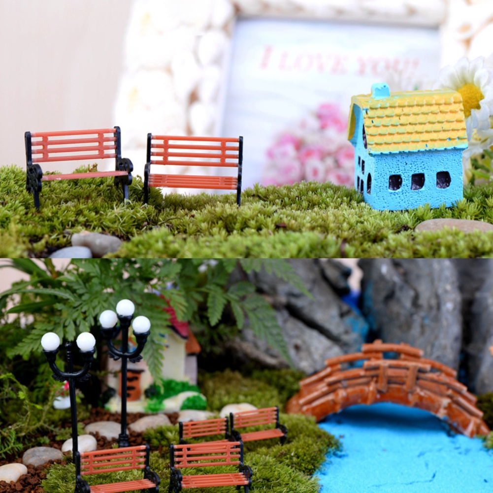 Aubess Windycat Khu Vườn Mini Công Viên Thu Nhỏ Ghế Dự Bị Mô Hình Thủ Công DIY Trang Trí Nhà Sáng Tạo