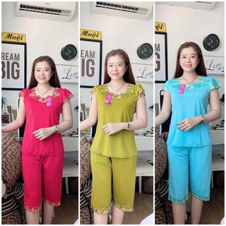 Đồ Bộ Thun Lạnh Nữ-Thun Lạnh Lửng Tay Ngắn Mặc Nhà Từ 40kg-75kg