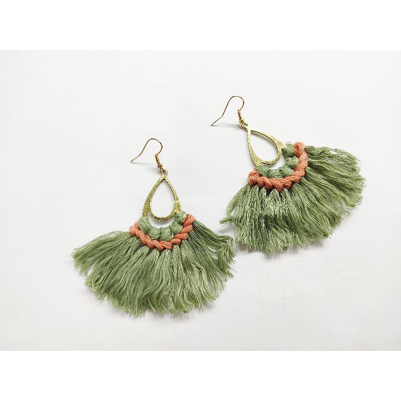 Khuyên tai macrame freeship đơn hàng từ 50k ,khuyên tai handmade, khuyên tai Hàn Quốc
