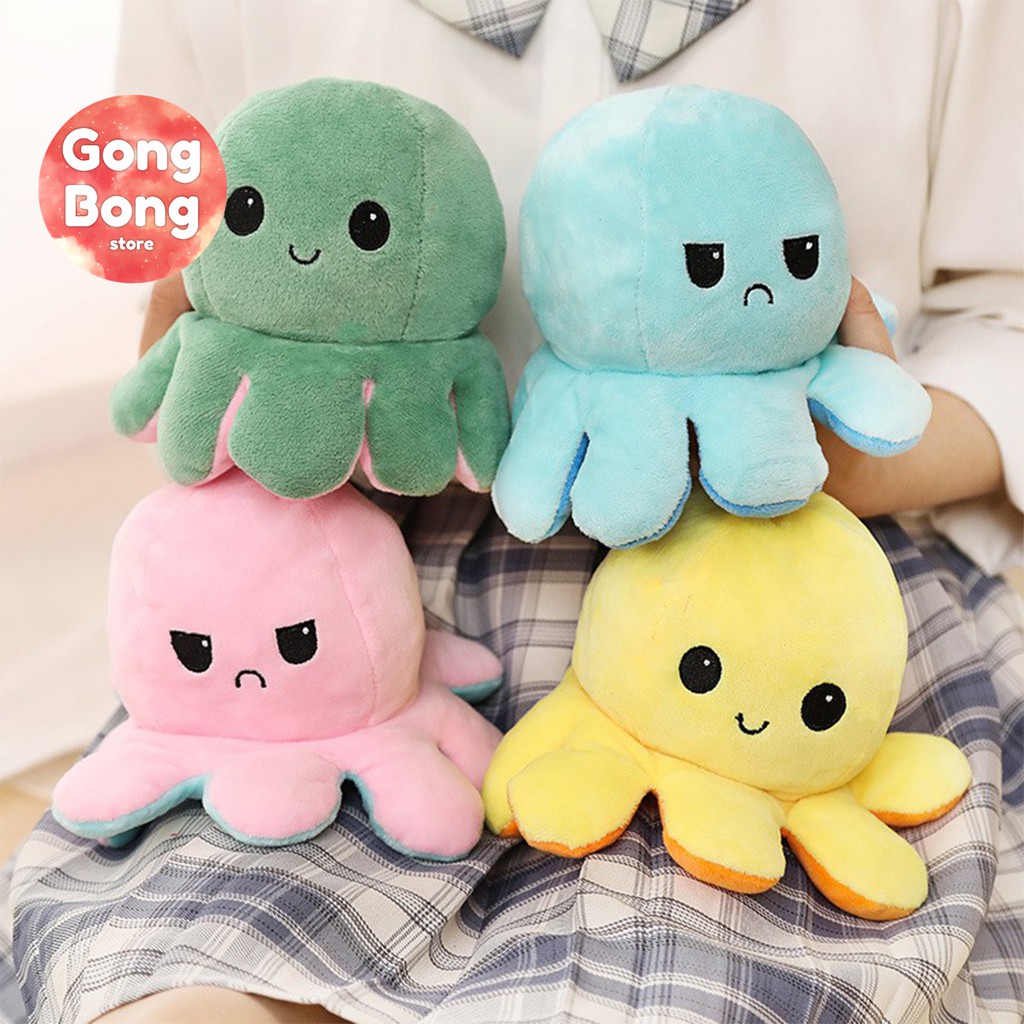 Bạch tuộc cảm xúc reversible octopus 20cm gấu bông 2 mặt cute xinh xắn Gong Bong Store