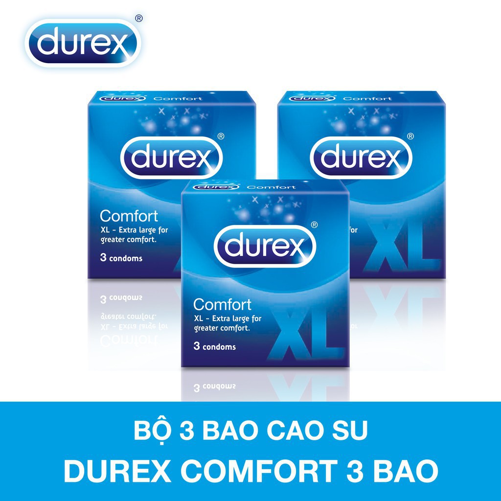 Bộ 3 bao cao su Durex Comfort 3 bao - HOT