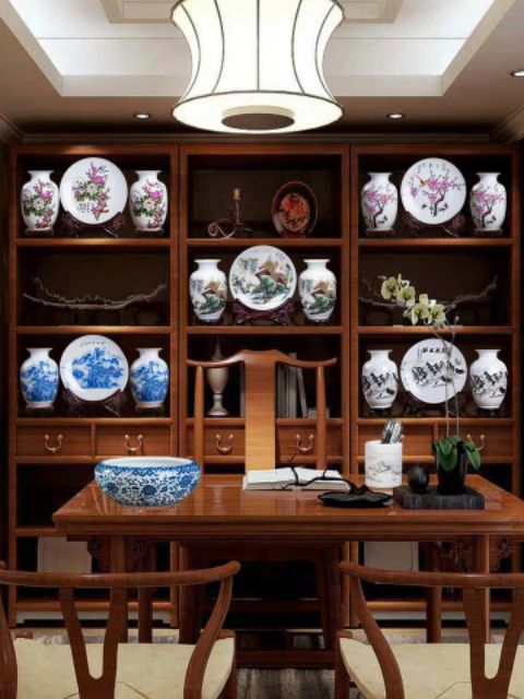 Bộ Ba Bình Gốm Sứ Trang Trí Gồm 2 bình và 1 ĐĨA Kích Thước Cao 32cm