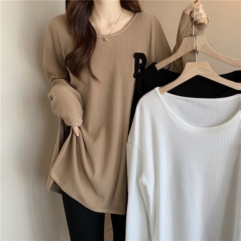 Áo Thun Dày Dáng Rộng Phong Cách Phương Tây Thời Trang Cho Nữ