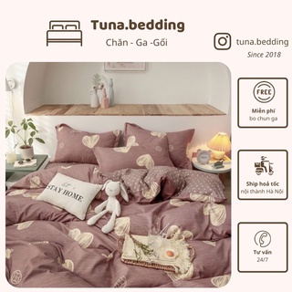 Bộ vỏ chăn ga gối - Tim hồng đất chấm bi - Chất liệu Poly - Hàng nhập khẩu chất lượng cao (Không kèm ruột)