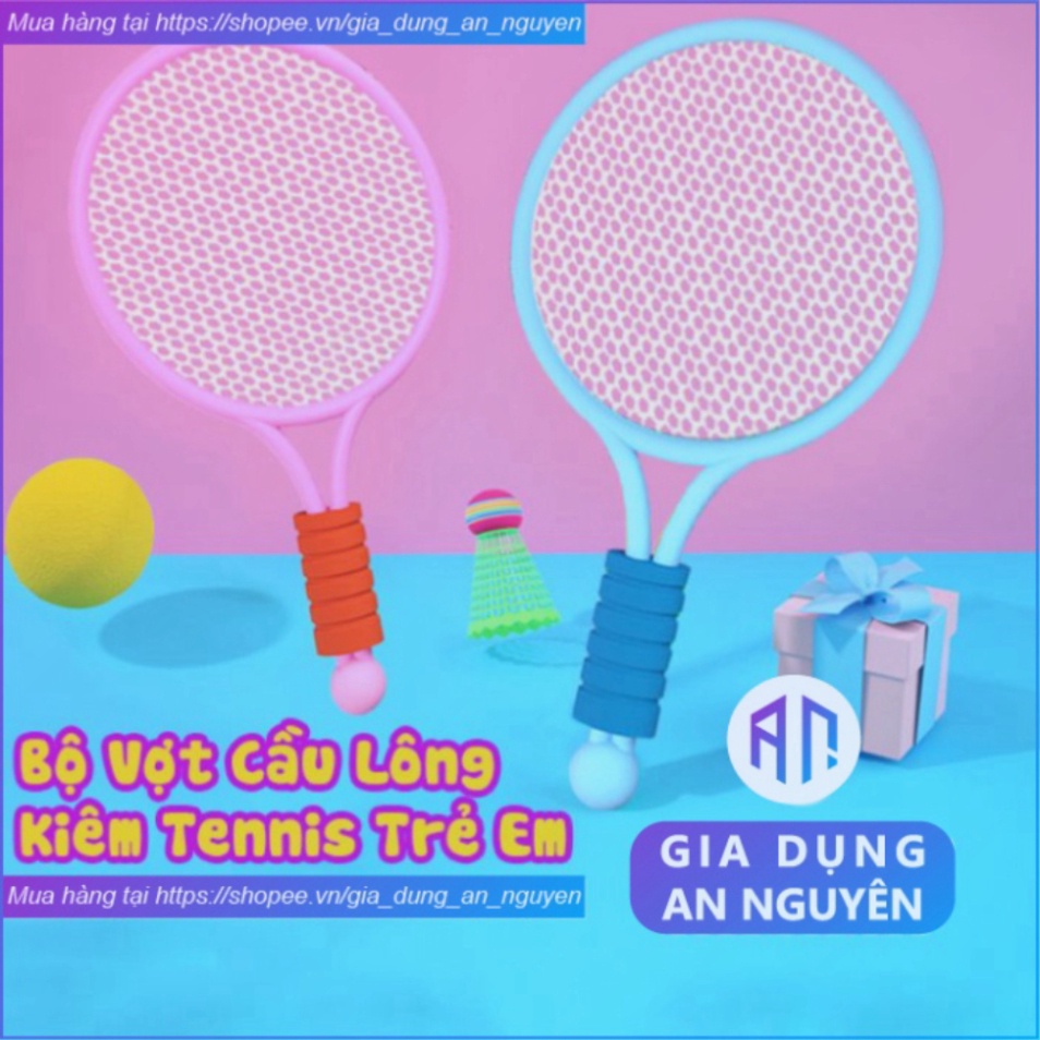 Bộ vợt cầu lông cho bé 2in1 kiêm tennis đồ chơi trẻ em đánh cầu lông vận động -GDAN