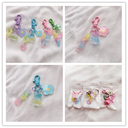 Vỏ Bảo Vệ Hộp Đựng Tai Nghe Airpods Màu Kẹo Kèm Móc Khóa Hình Gấu Dễ Thương