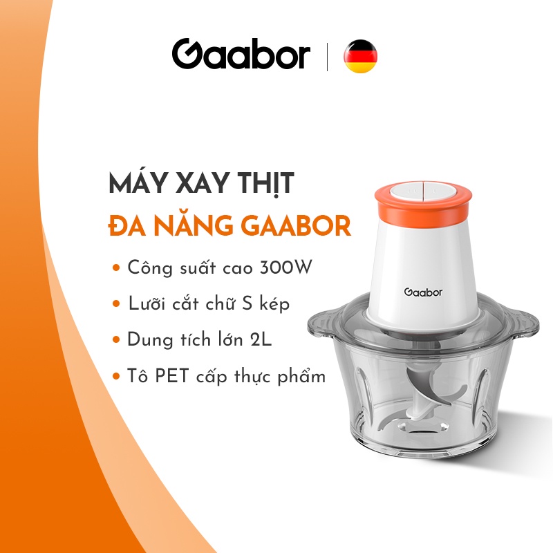 Máy xay thịt thực phẩm đa năng GAABOR GJ-M30A 2L (Nhựa - Tô Nhựa) - 300W - Hàng chính hãng