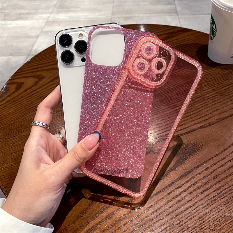 Ốp Điện Thoại Dẻo Trong Suốt Lấp Lánh Chống Sốc Cho iPhone 12 11 13 Pro Max ip12