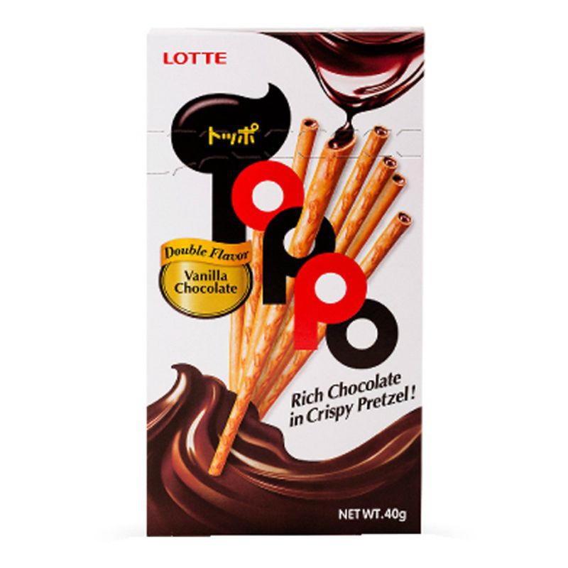 Bánh Que Toppo Nhân Socola/ Kem Dâu/ Socola Hương Cacao Hộp 40G