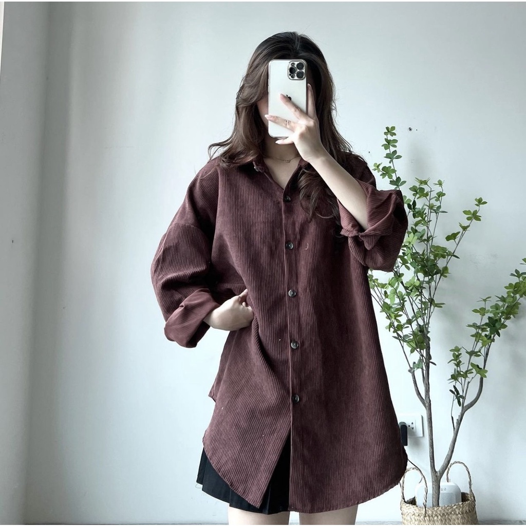 Áo sơ mi nhung tăm dày dặn hàng đẹp