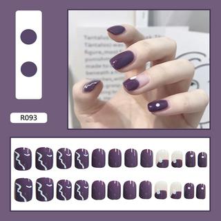 (Hàng Mới Về) 1 Hộp 24 Móng Tay Giả Trang Trí Xinh Xắn R093