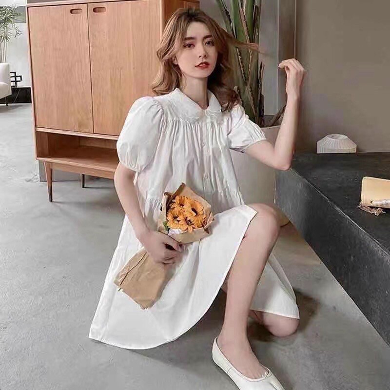 Vây babbydoll cổ ren trắng | BigBuy360 - bigbuy360.vn