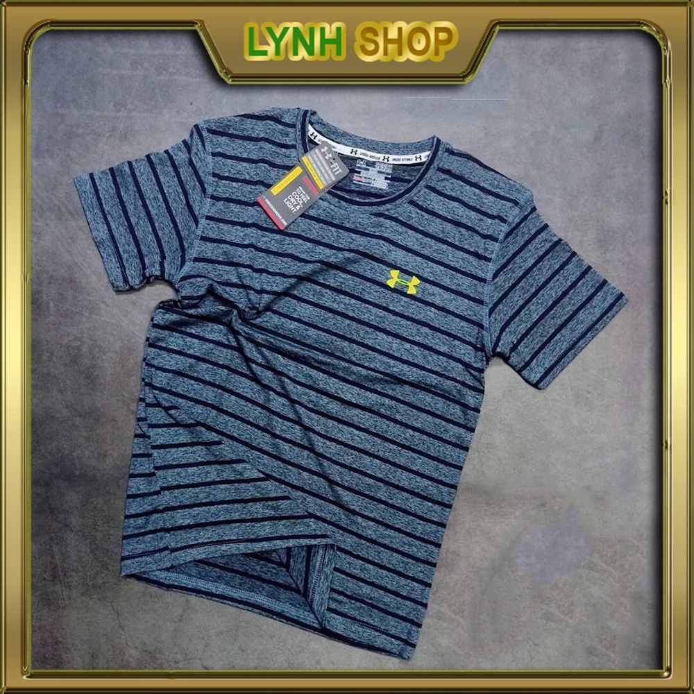 Áo thể thao tập gym nam cổ tròn, tay ngắn, vải thun cotton xược, co giãn thoải mái