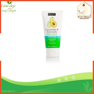 Sữa rửa mặt Beauty Formulas Cucumber & Avocado Facial Scrub 150ml - tẩy tế bào chết tinh chất dưa leo