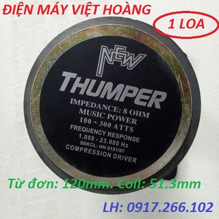 Loa treble kèn thumper côn 51mm - giá 1 chiếc. tặng tụ chống cháy