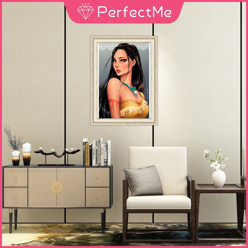 Bộ tranh đính đá DIY hình cô gái 30x40cm để trang trí