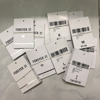 Set 50 Cái Tag Giấy - Thẻ Bài F21 Trắng Nhũ Bạc Đủ Size Đủ Mẫu Chuẩn Xuất Dư Hàng Công Ty