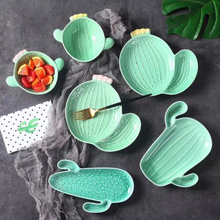 (XẢ KHO) Bát đĩa xương rồng sứ cao cấp - Bát ăn dặm cho bé - Sứ cao cấp k chì, hàng xuất Âu