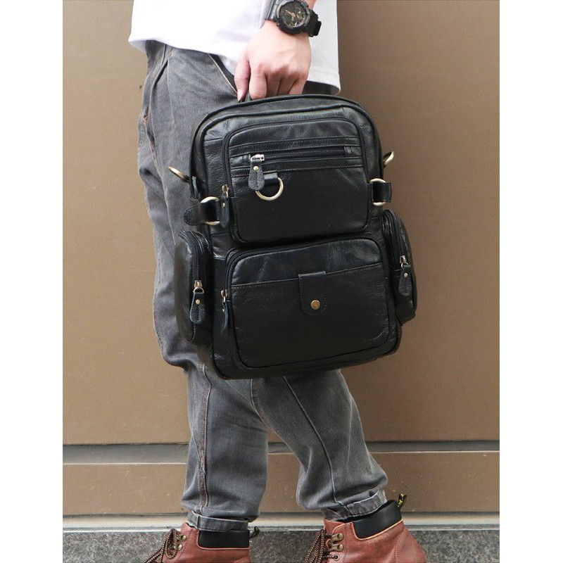 Balo da bò Mill mềm đen nhập khẩu cực đẹp