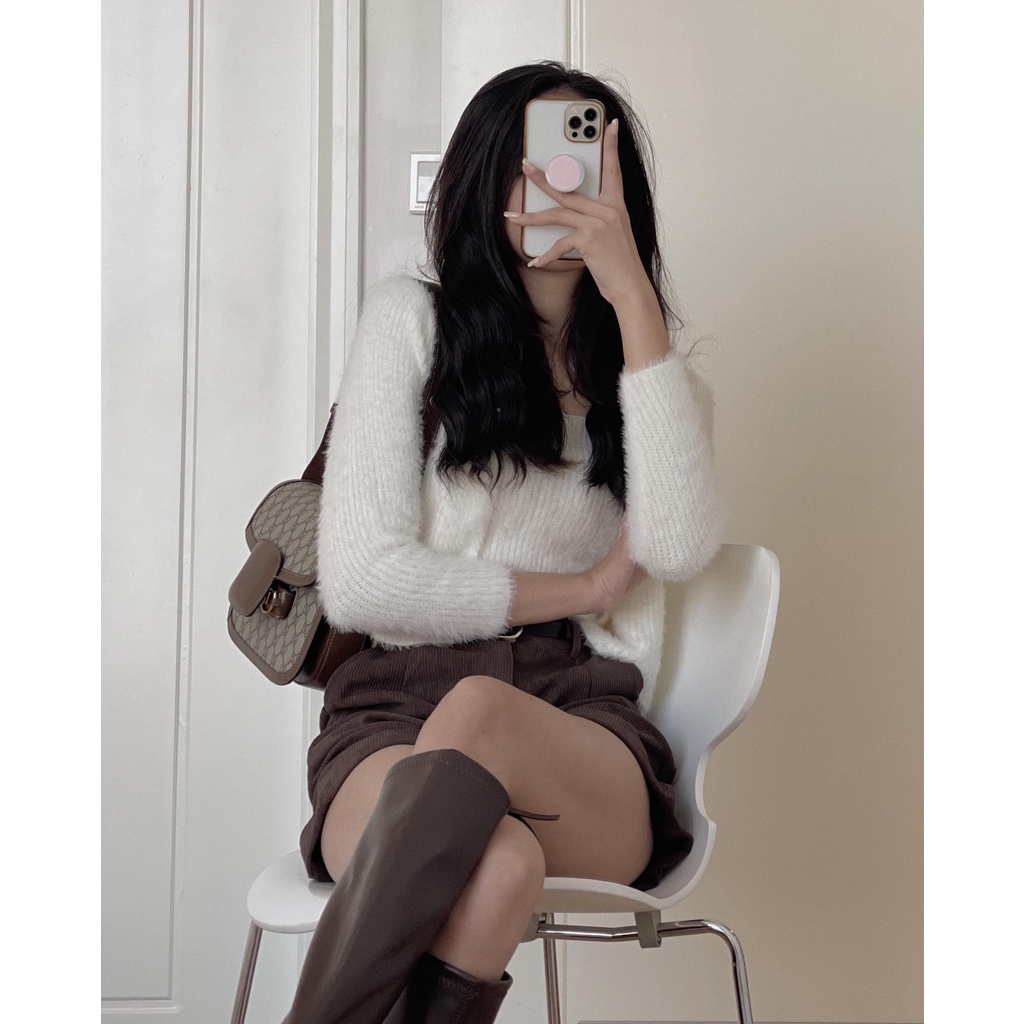 (Ảnh thật) Set len lông áo 2s Audrey 284