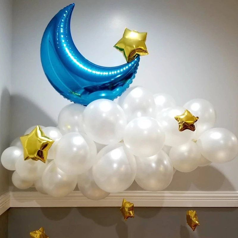 1 Bong Bóng Nhôm 36 &quot;Hình Trăng Sao Dùng Trang Trí Tiệc Cưới, Sinh Nhật, Giáng Sinh, Valentine
