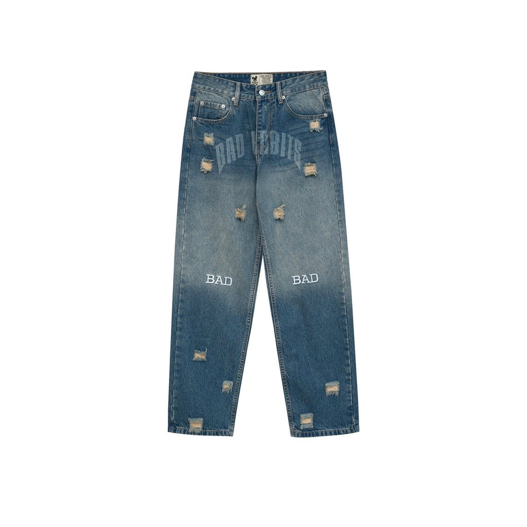 Quần Baggy Jean Ống Suông Ống Đứng Nam Nữ Unisex Chất Dày Dặn
