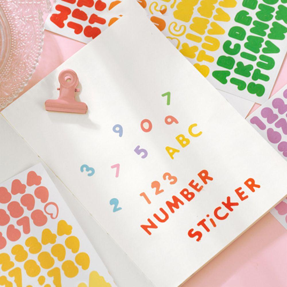 AUGUSTINA Miếng Dán Trang Trí Sổ Tay / Nhật Ký / Sổ Tay Họa Tiết Chữ Cái Hoạt Hình Nhiều Màu DIY