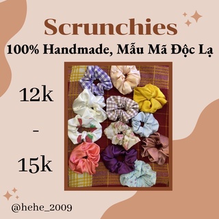 100% handmade - dây buộc tóc cột tóc scrunchies tự may giá siêu rẻ, mẫu mã độc lạ