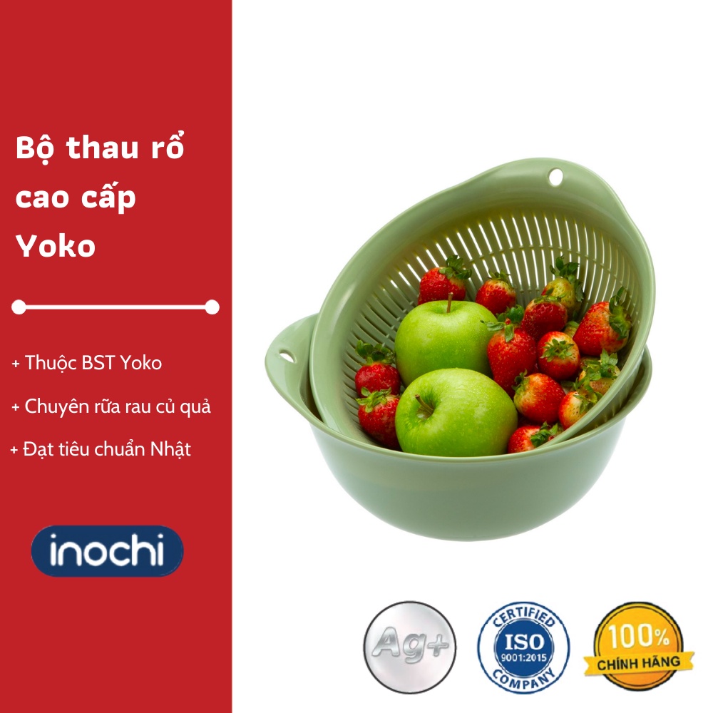 Bộ thau rổ cao cấp Yoko Inochi - Dễ dàng vệ sinh, Chất liệu an toán sức khoẻ, Chất lượng Nhật Bản