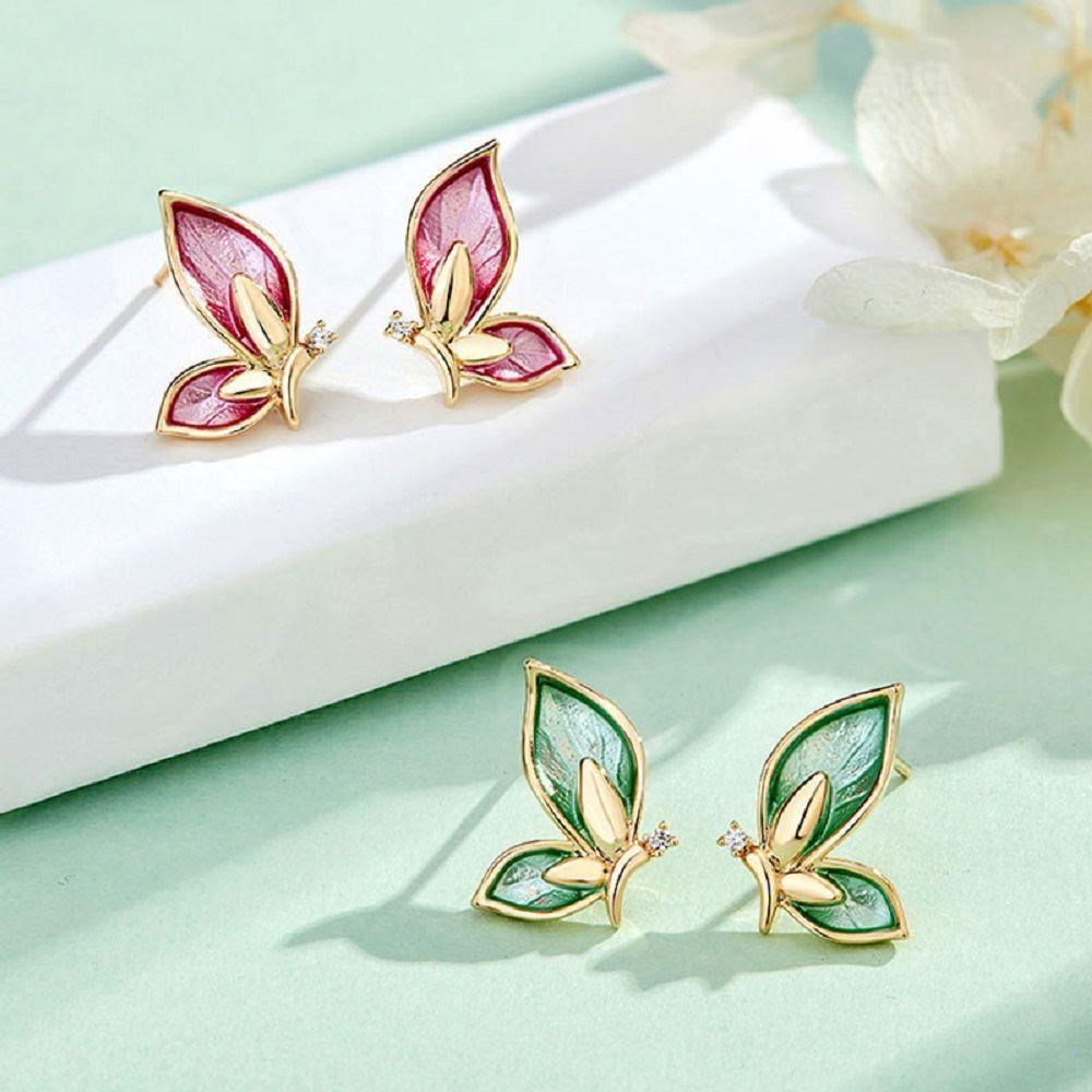 Khuyên Tai Hình Bướm Đơn Giản Cho Nữ|Bông Tai Dáng Dài Phong Cách Thời Trang