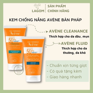 Kem chống nắng Avene Cleanance SPF50+ 50ml / Avene Dry Touch Fluide SPF50+ 50ml - Kem chống nắng cho da dầu, nhạy cảm ch