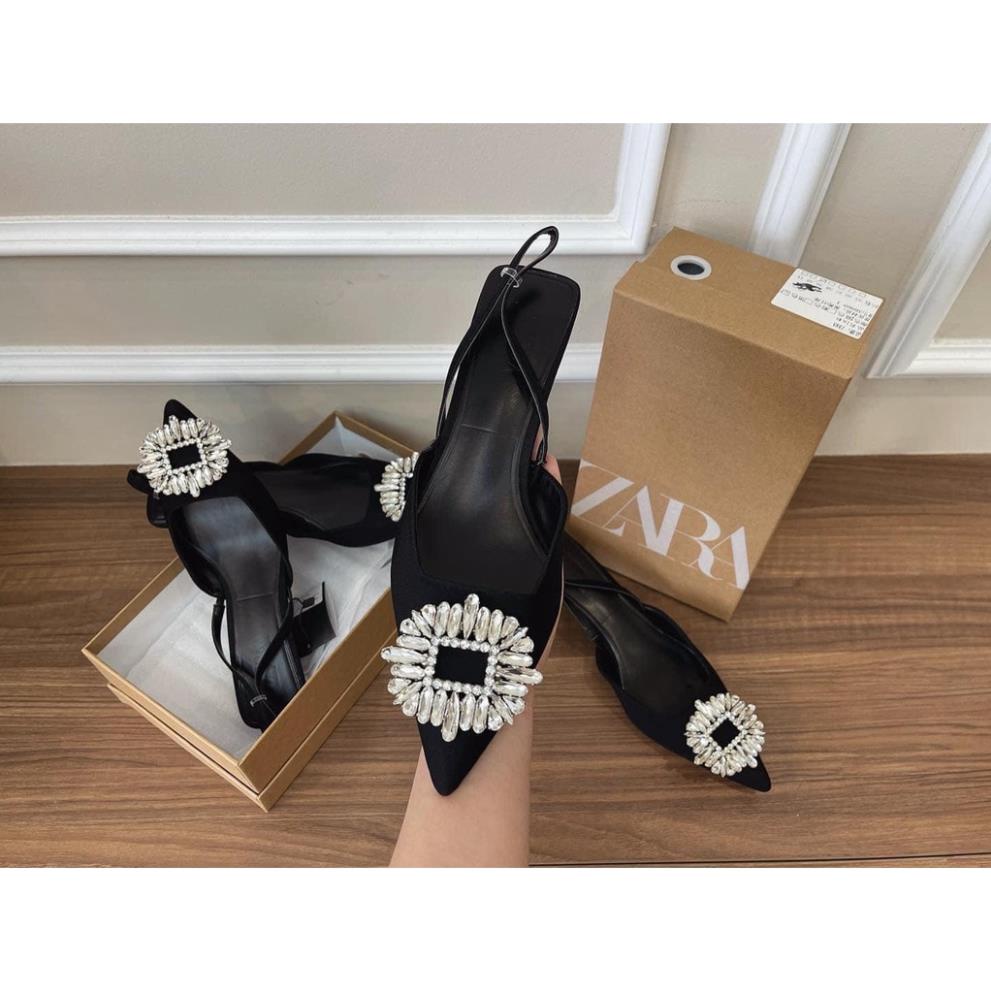 Giày Cao gót Zara đính đá mặt trời full box đẹp mê ly luôn hot t2