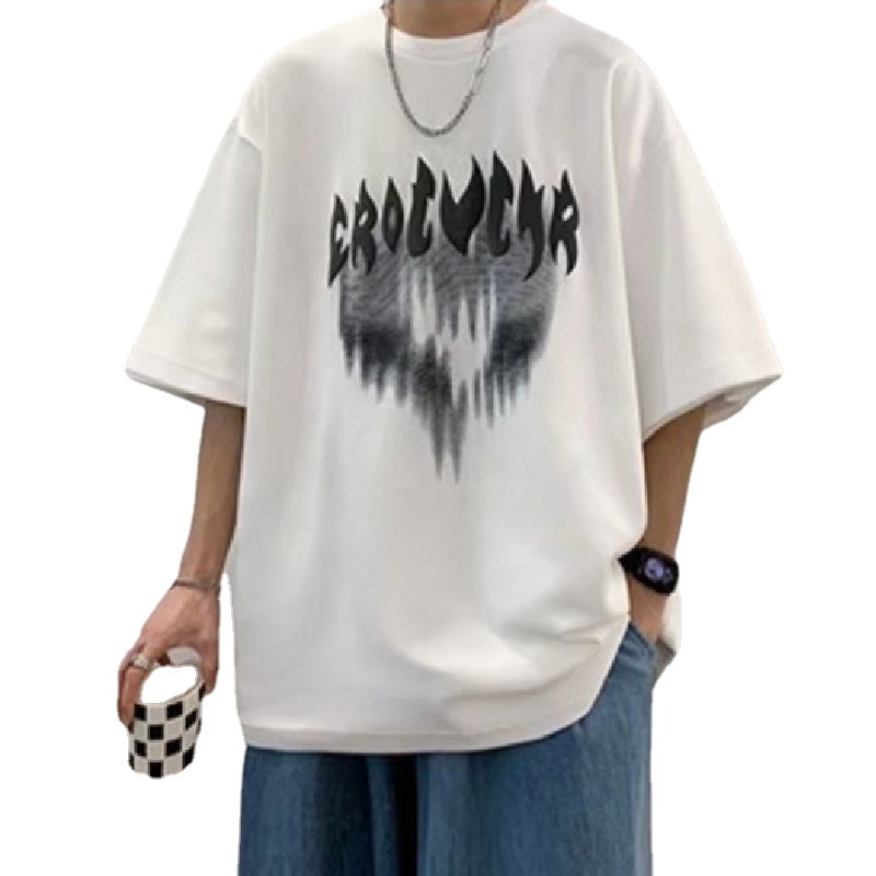 Áo Thun Tay Ngắn Dáng Rộng In Chữ Phong Cách Nhật Bản Thời Trang Mùa Hè Cho Nam Và Nữ