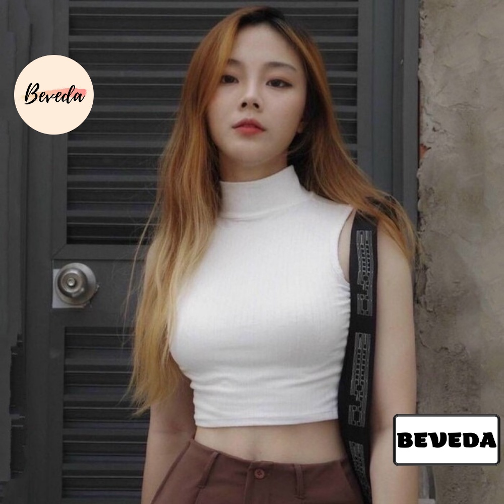 Áo Croptop Ba Lỗ Cổ Lọ Cá Tính
