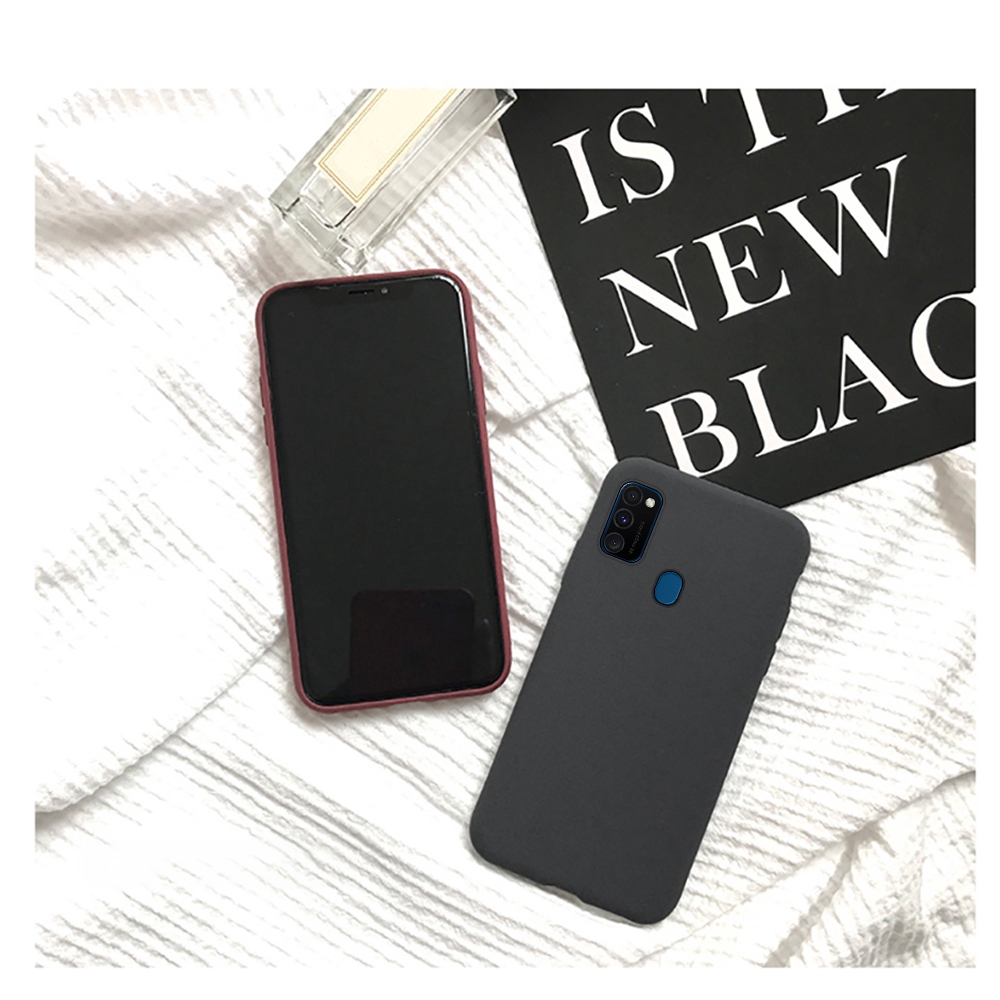 Samsung Galaxy A11 A21 A02S M31 M30S M21 M20 Ốp lưng silicon chống dấu vân tay cho