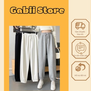 Quần jogger ống rộng cạp chun chất nỉ da cá dày phong cách ulzzang gabii store