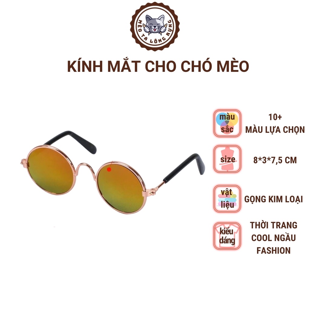 Phụ kiện chó mèo, kính cho mèo, kính cho chó, kính mắt thời trang cho chó mèo 8 cm