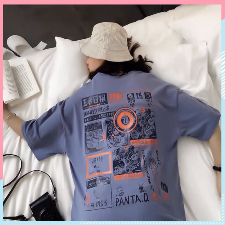 Áo thun unisex tay lỡ form rộng, áo phông nam nữ form rộng chất mát mịn thấm hút mồ hôi in hình PANTA