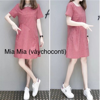 Váy suông đỏ có khoá cho ti