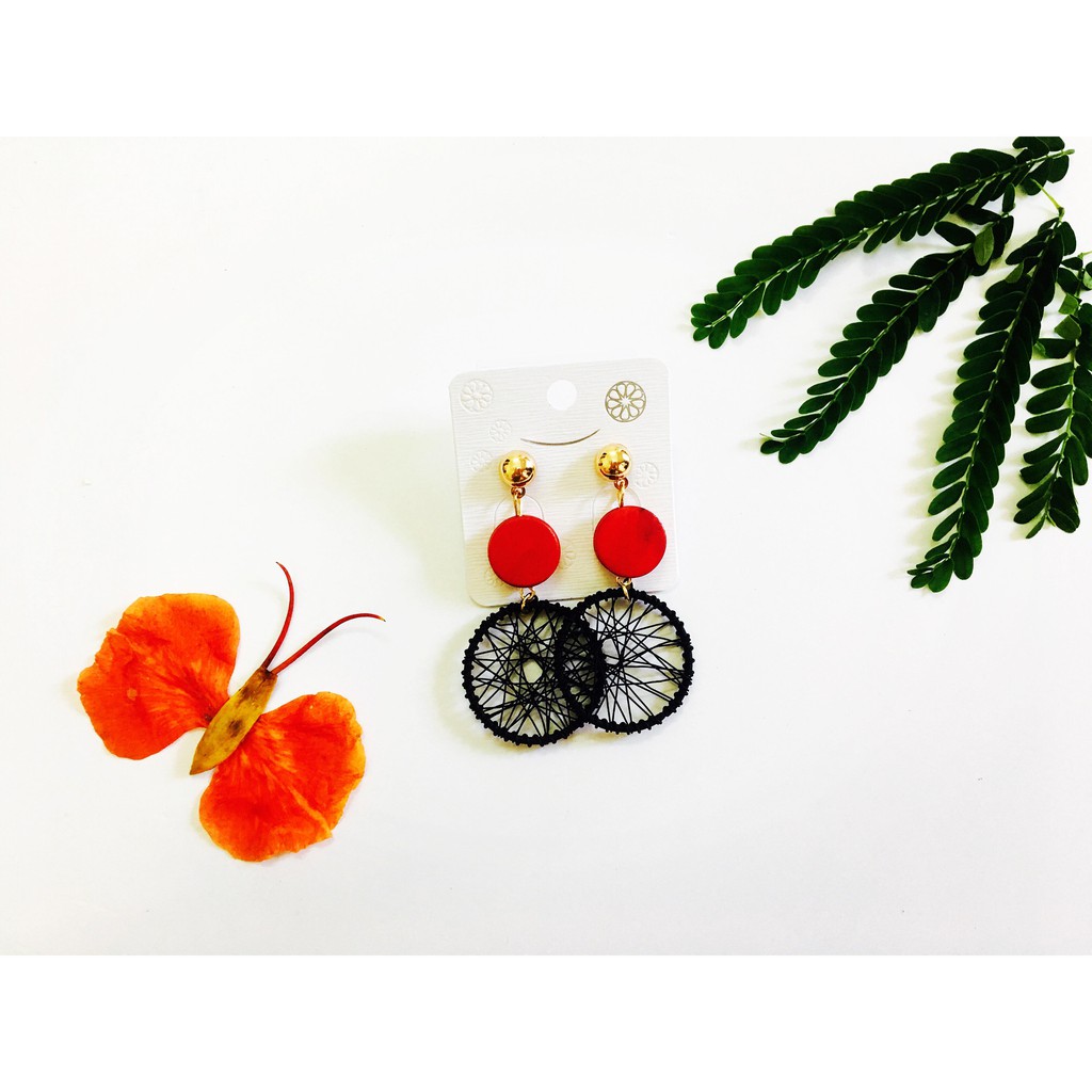 Khuyên tai vòng tròn dreamcatcher, bông tai vintage xinh xắn cho nữ