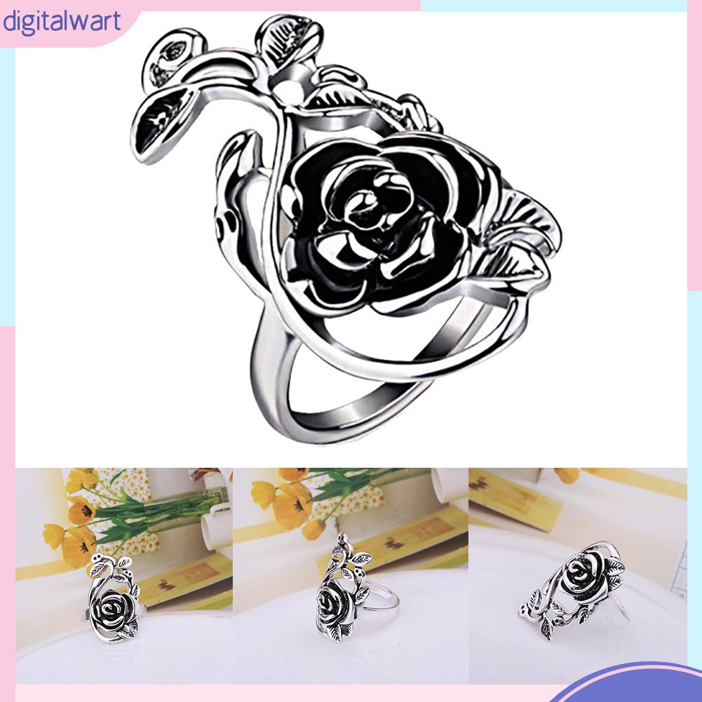 Nhẫn hợp kim mặt hình hoa hồng thời trang cho nữ