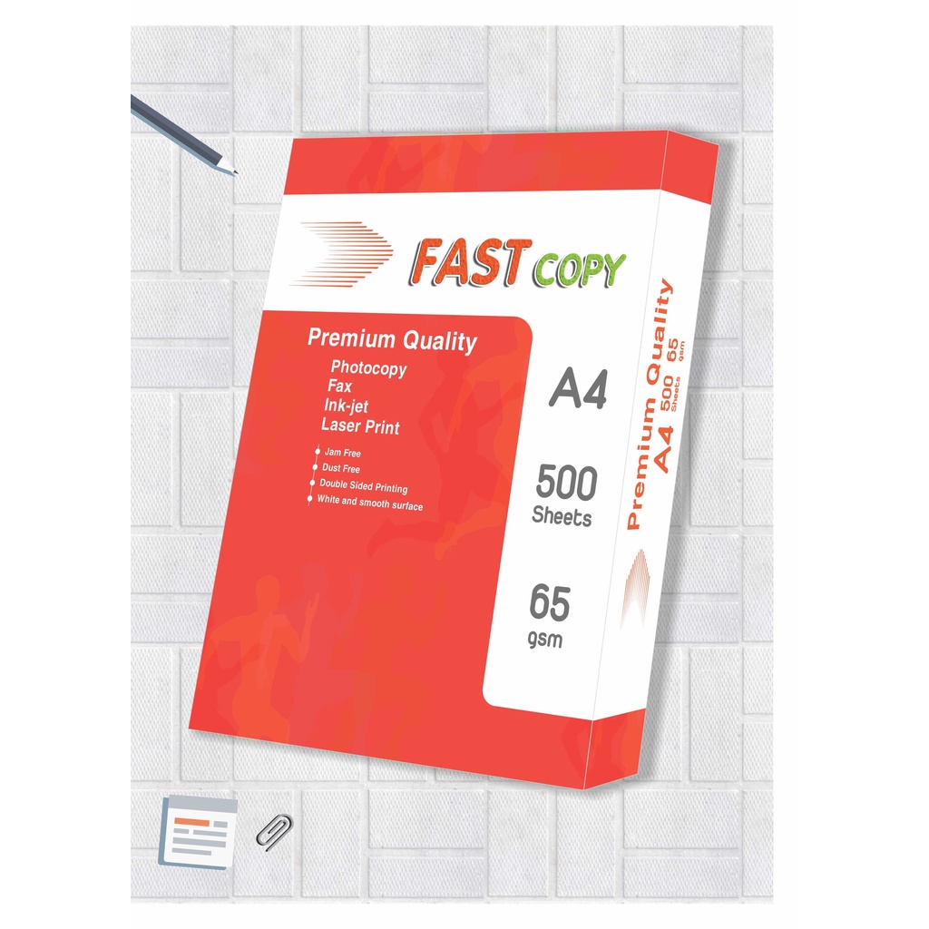 HẢI TIẾN Giấy in, photo FASTCOPY - A4/65gsm (500 tờ/ream) - 5 Reams (Đóng màng co)