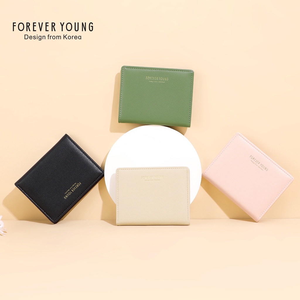 Ví mini PIERRE LOUES da PU đựng thẻ màu trơn thời trang dành cho nữ