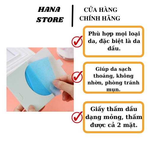 Miếng thấm dầu Chăm Sóc Da Sạch Da Mỹ Phẩm Hana Nội Địa Trung Một Gói 50