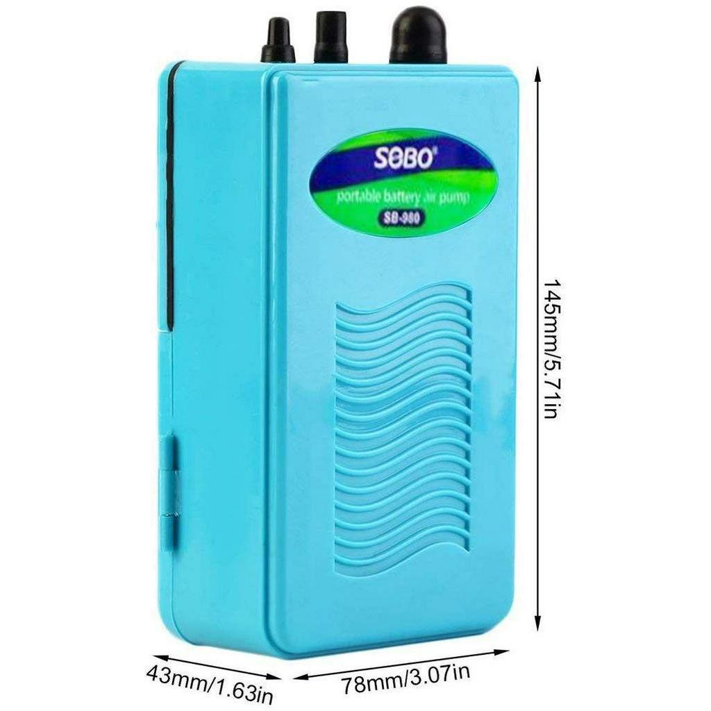 Máy sủi oxy chạy pin Sobo SB-960 980 1 vòi phòng khi cúp điện
